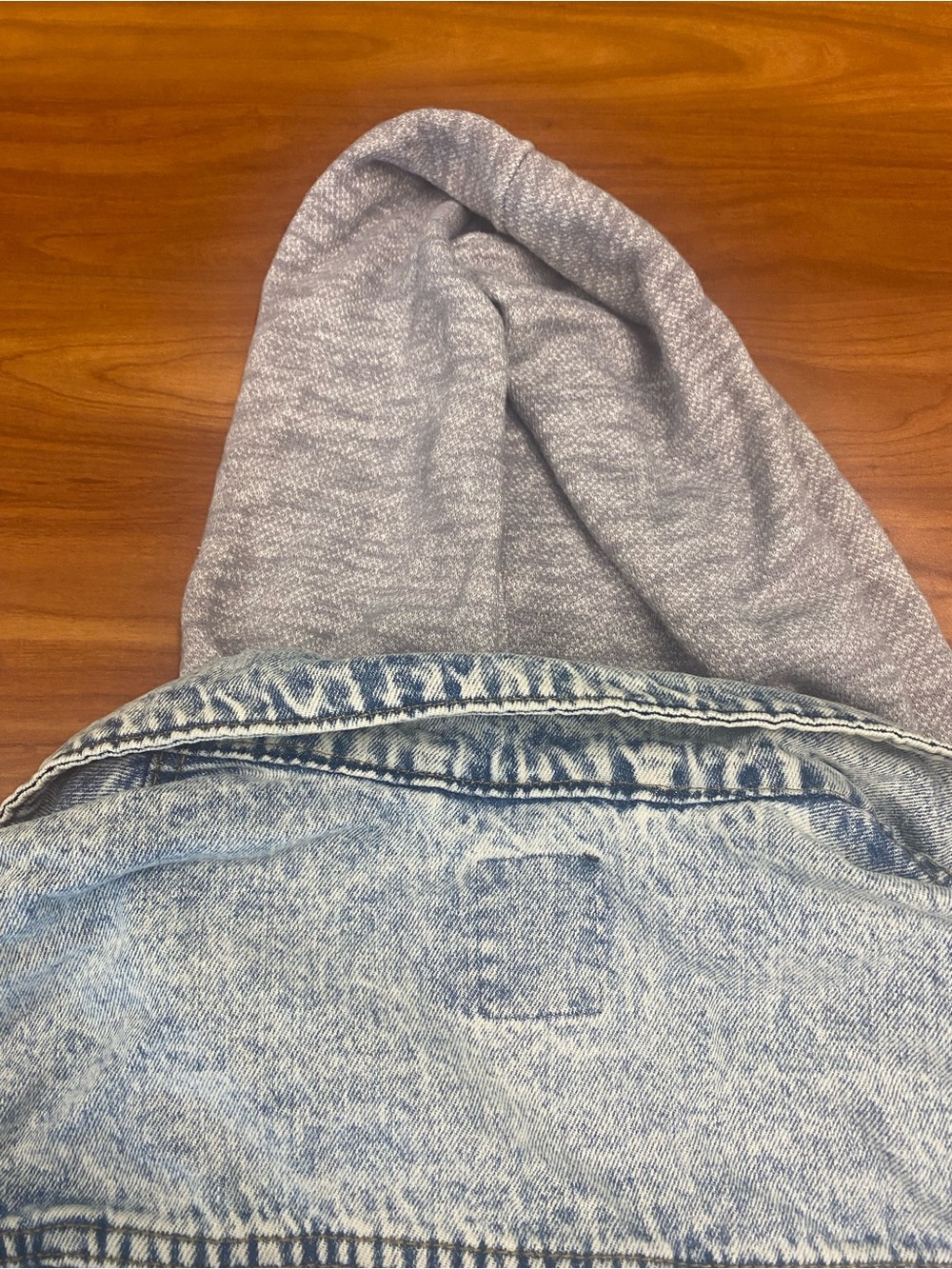 Original Use Denim Jacket Men S Sweatshirt Hoodie Acid Wash Lightweight Pockets - Picture 11 of 13